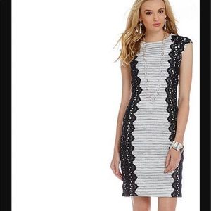 Antonio Milani Wendy Lace Overlay Sleeveless Sheath Dress, Size 0